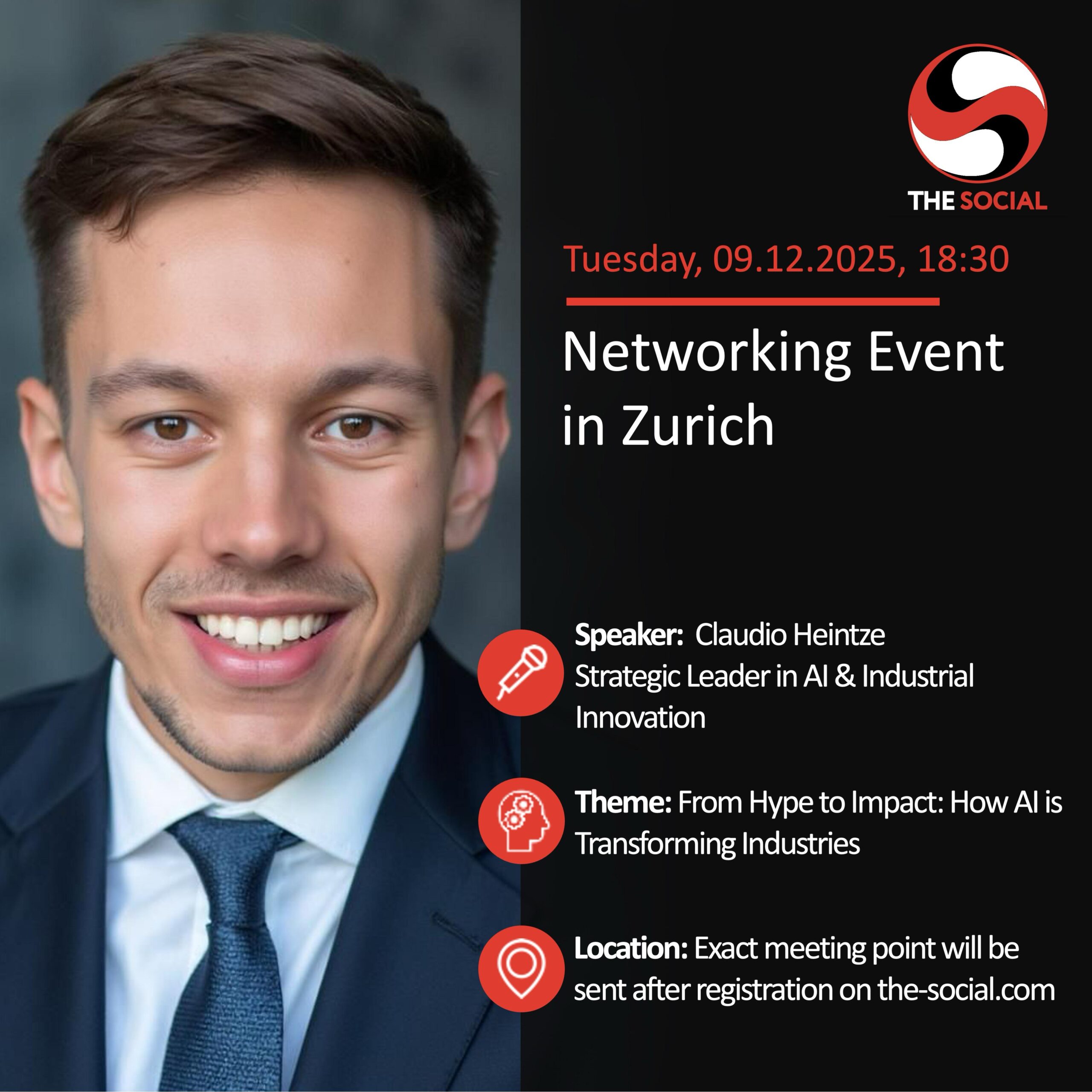 DEC 9 "THE SOCIAL" IN ZURICH - PHYSICAL EVENT TICKET