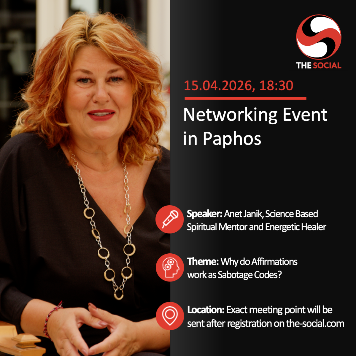 APR 15 "THE SOCIAL" IN PAPHOS - PHYSICAL EVENT TICKET